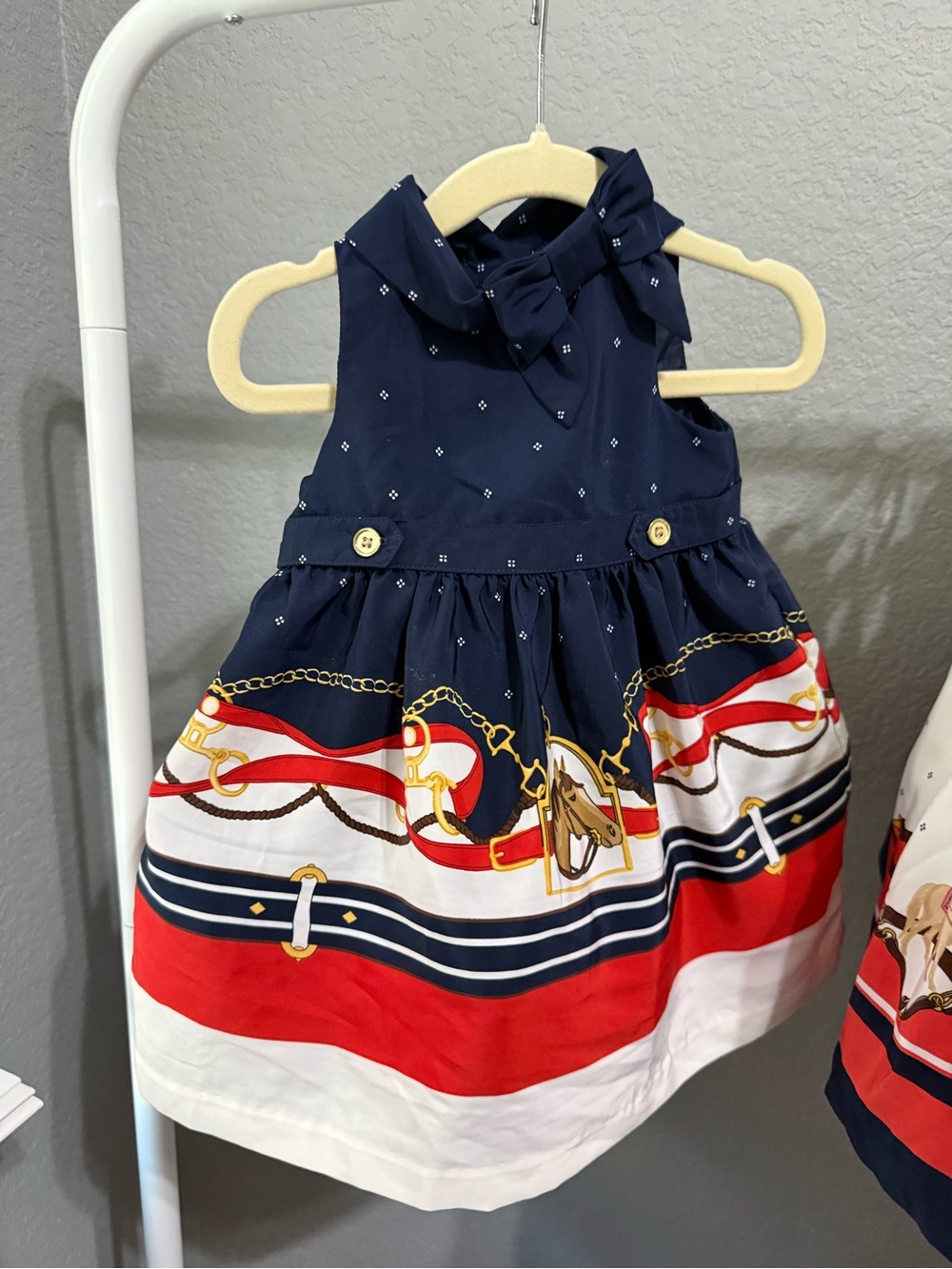 Navy equestrian horse dress